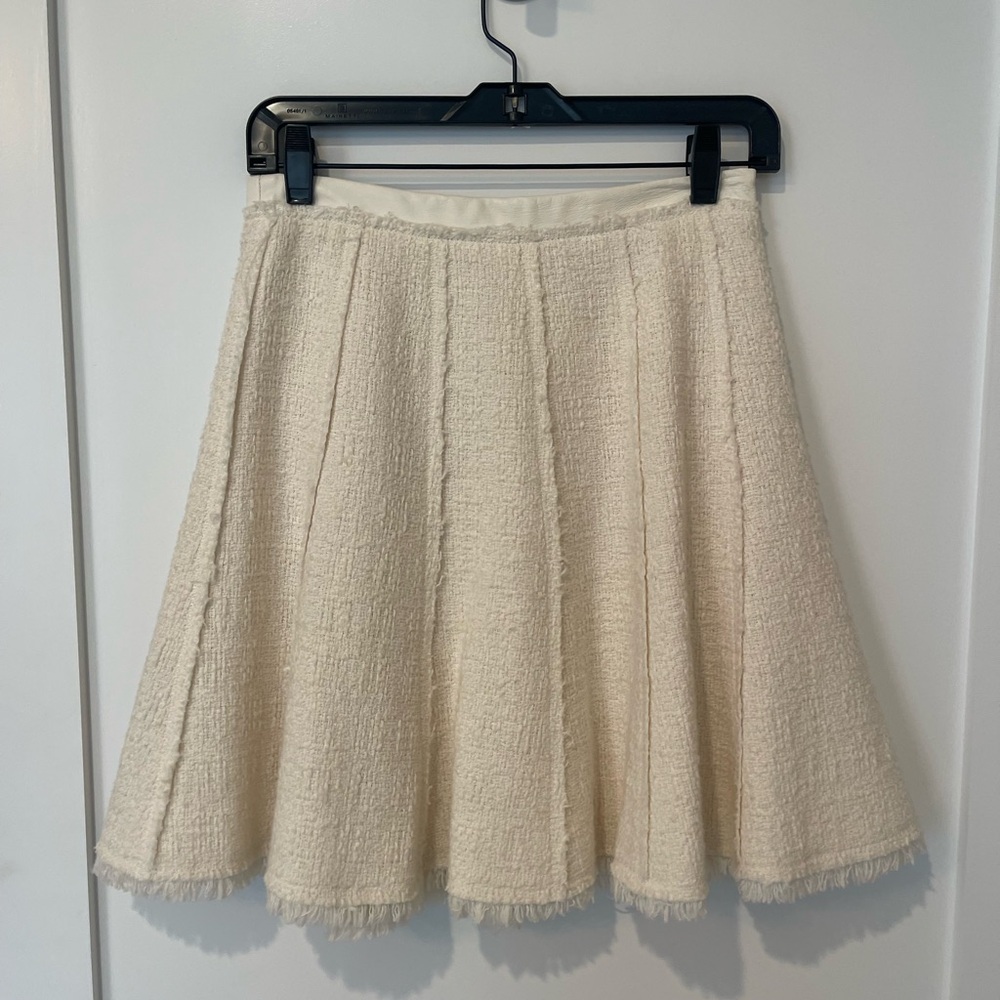 Rebecca Taylor Textured Cream A-Line Skirt